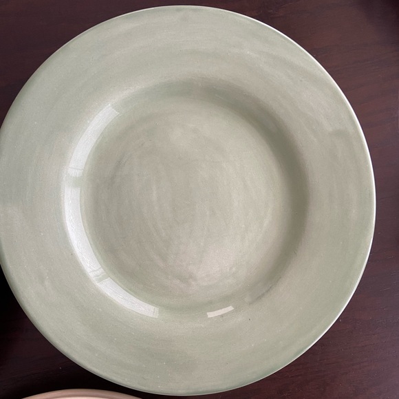 Set 2 POTTERY BARN Mexico SAUSALITO Dinner Plates 12” CHOICE Ivory Green Spice - Picture 5 of 14